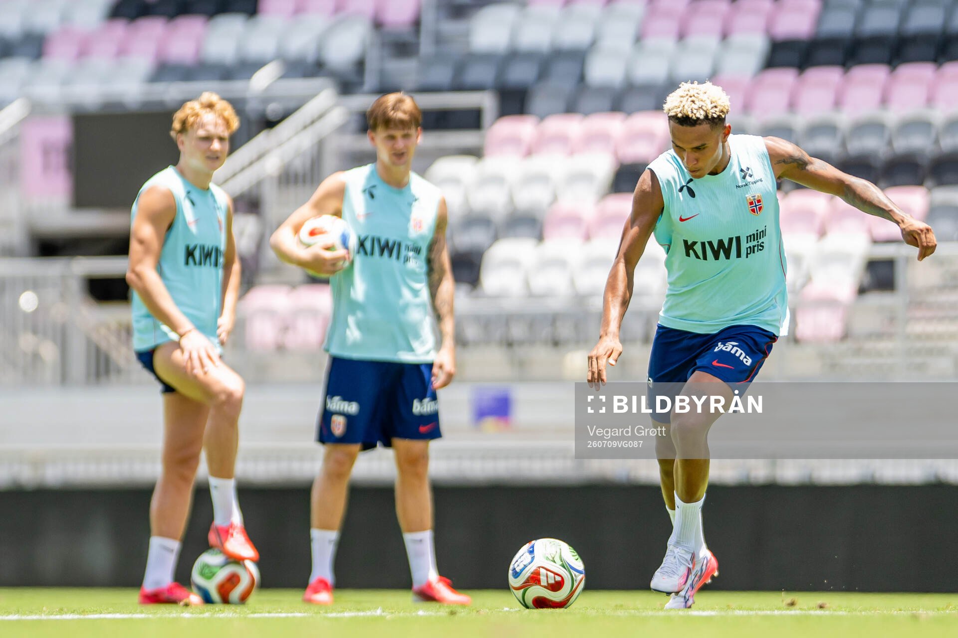 Antonio Nusa of the Norwegian national football team at a