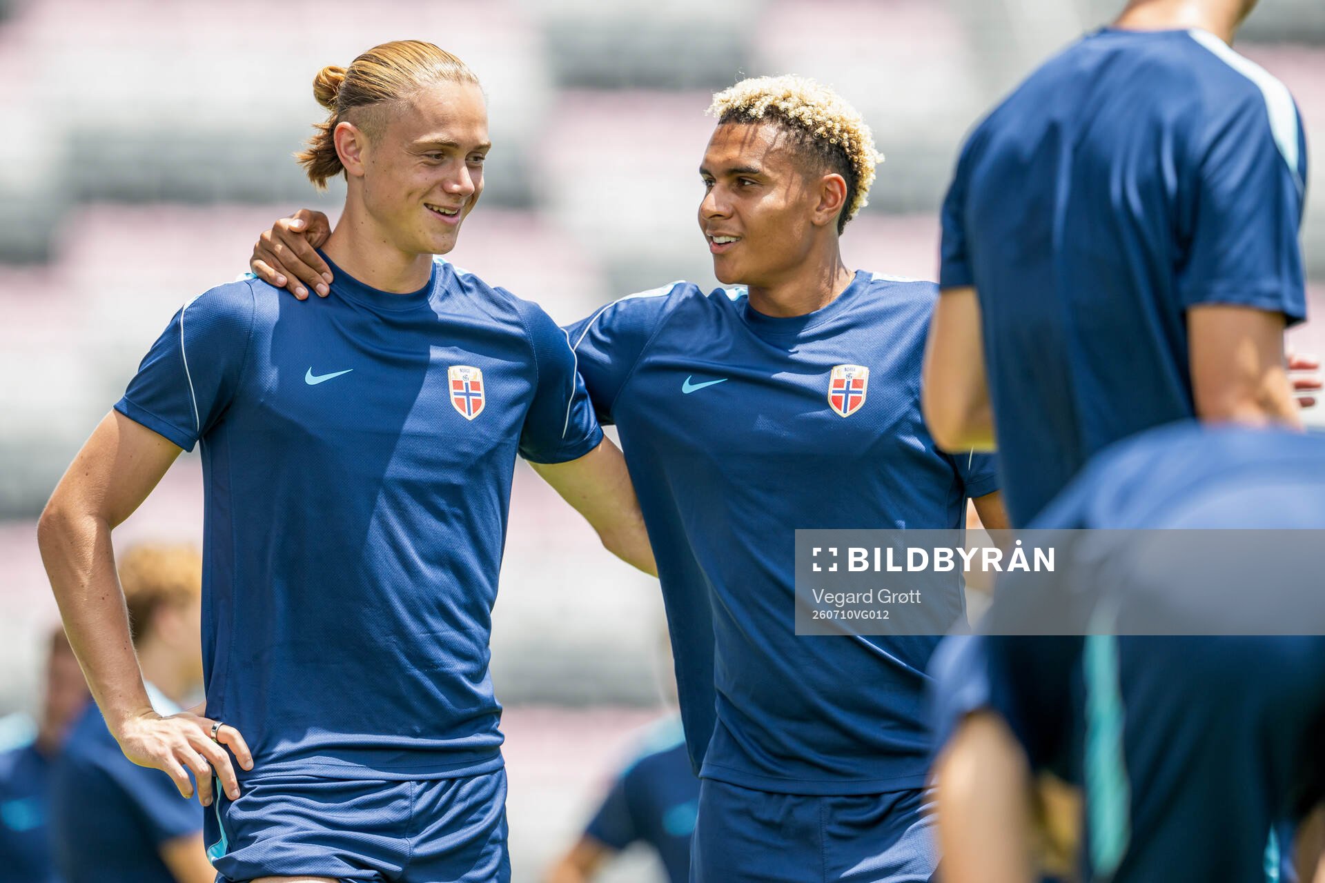 Thelo Aasgaard and Antonio Nusa of the Norwegian national
