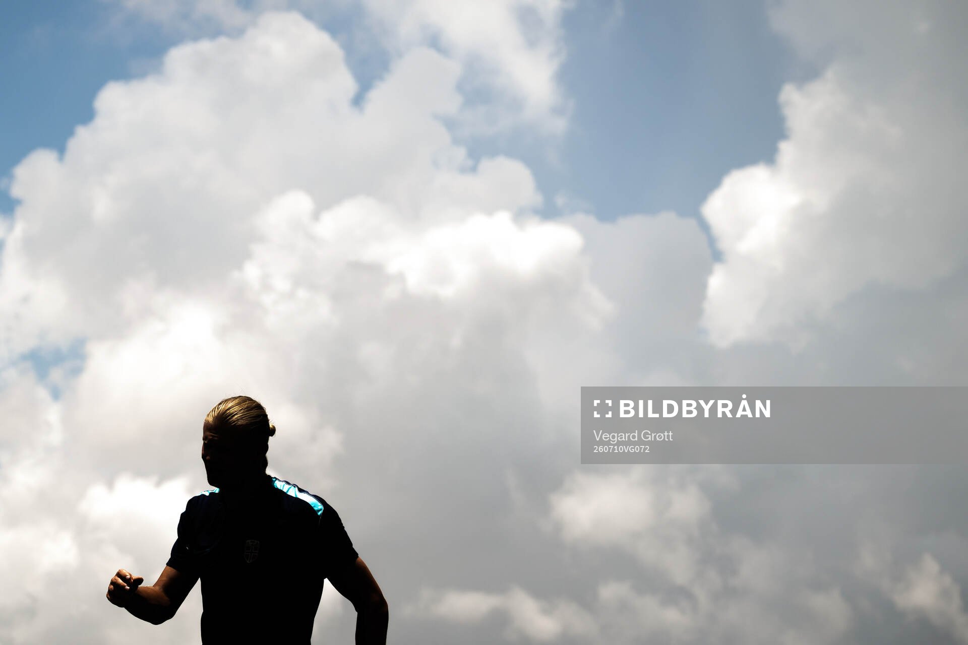 The silhouette of Erling Braut Haaland of the Norwegian