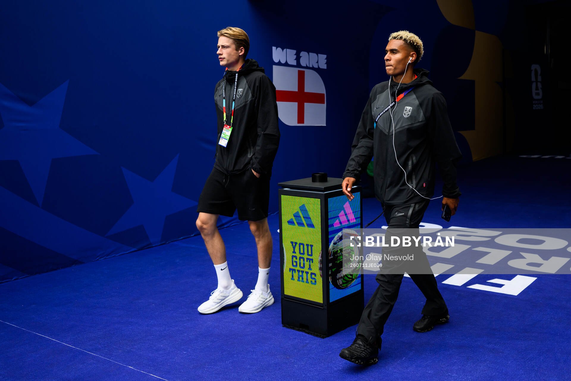 goalkeeper Sander Tangvik and Antonio Nusa of Norway aahead