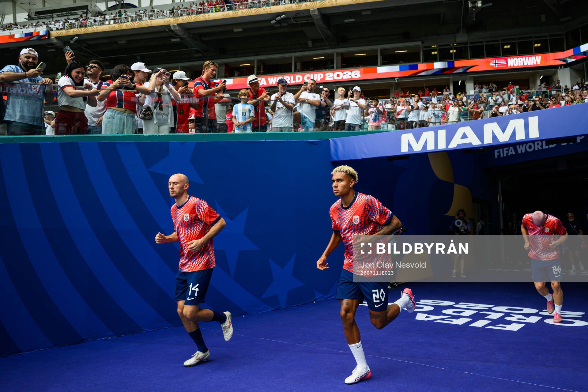 Fredrik Aursnes and Antonio Nusa of Norway