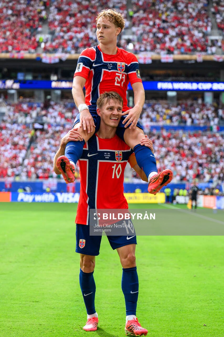 Martin Ødegaard and Andreas Schjelderup of Norway