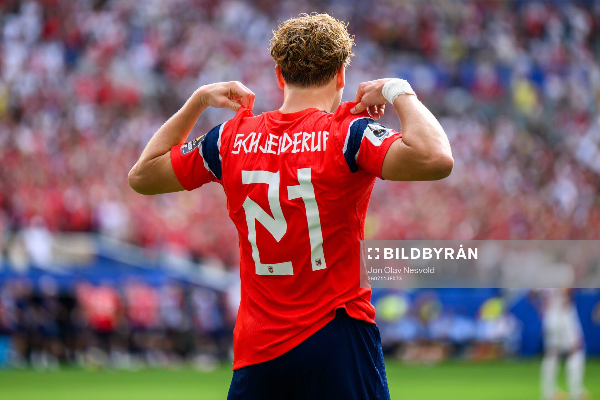 Andreas Schjelderup of Norway celebrates