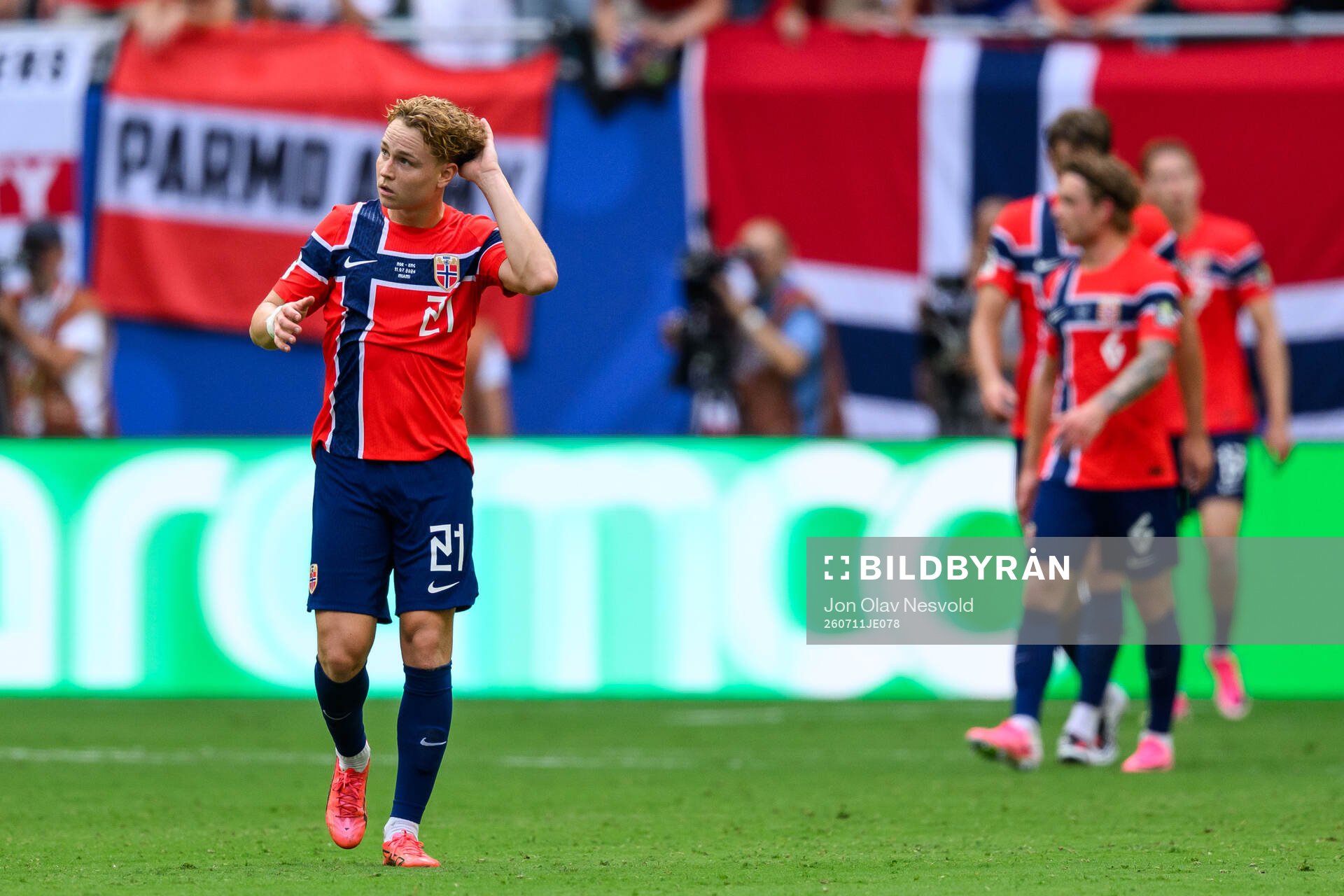 Andreas Schjelderup of Norway looks dejected