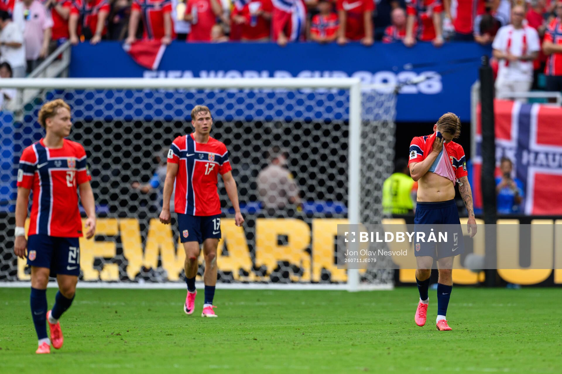 David Møller Wolfe of Norway looks dejected