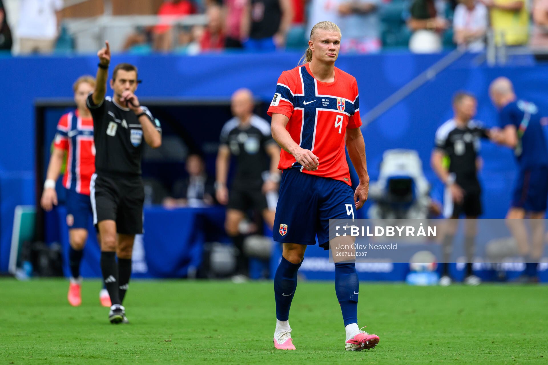 Erling Braut Haaland of Norway looks dejected