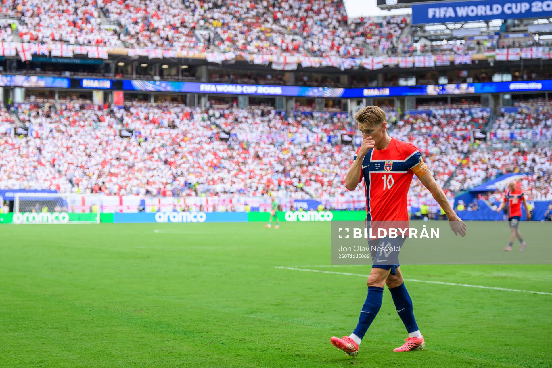Martin Ødegaard of Norway looks dejected