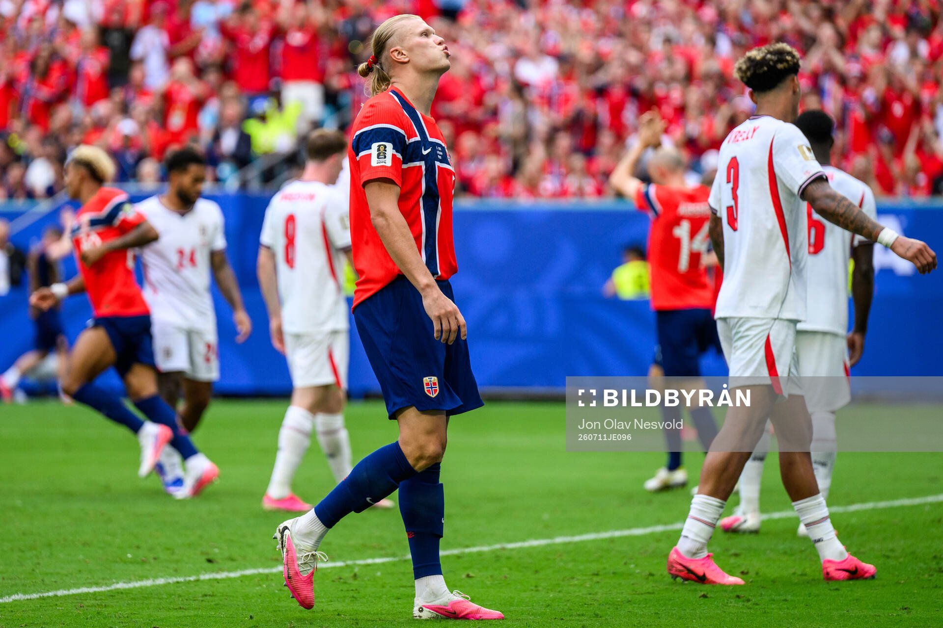 Erling Braut Haaland of Norway reacts