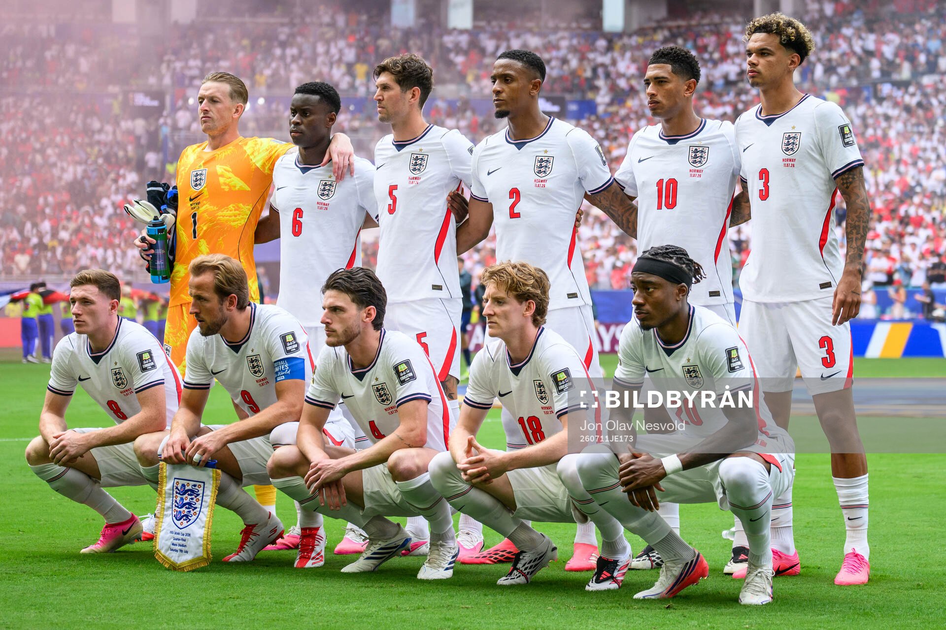 The starting eleven of England