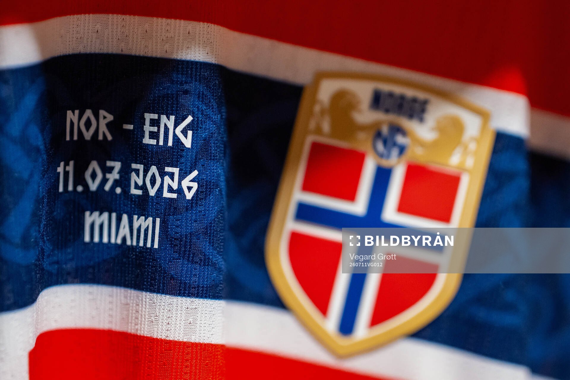 The Norway home kit in the dressing room