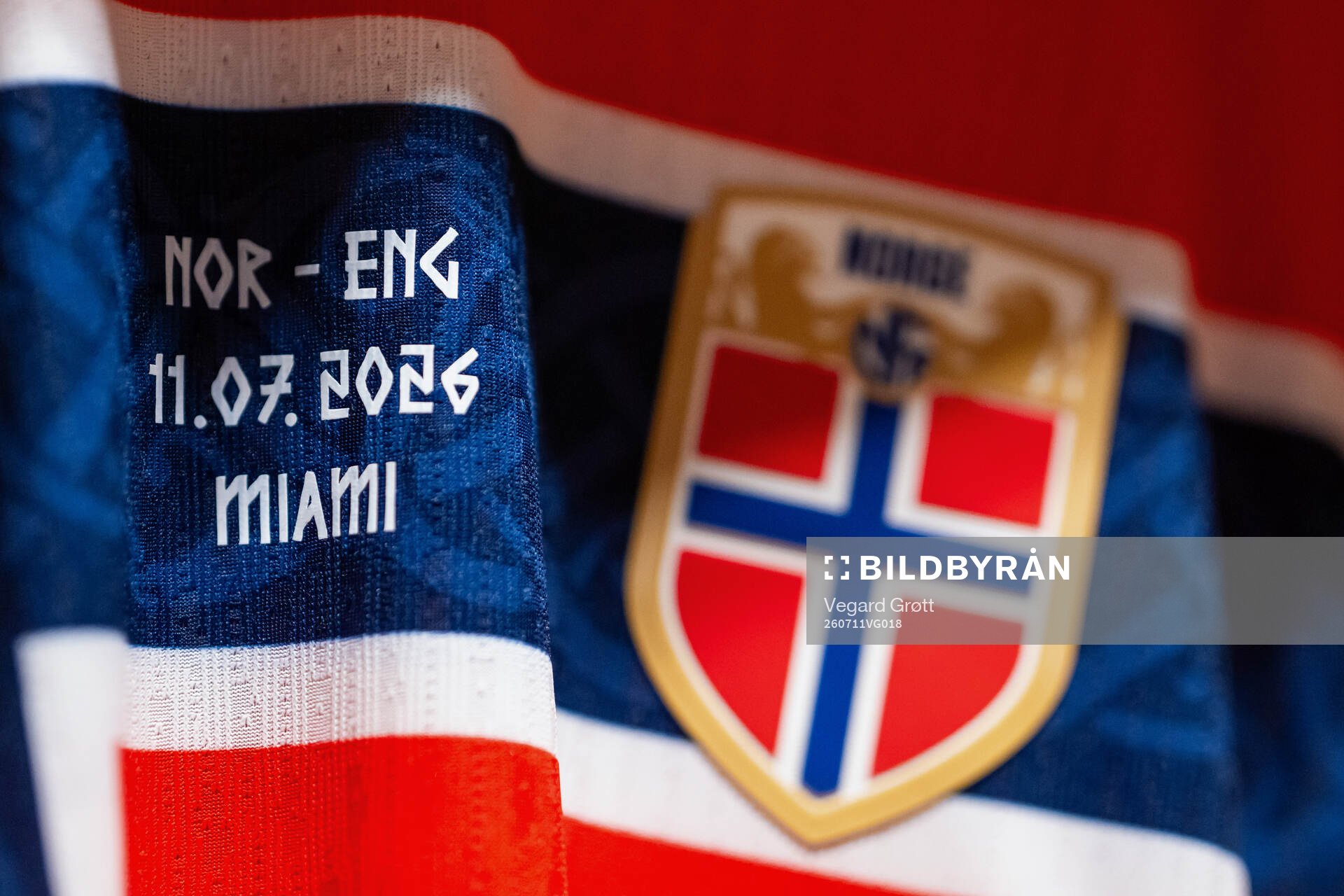 The Norway home kit in the dressing room