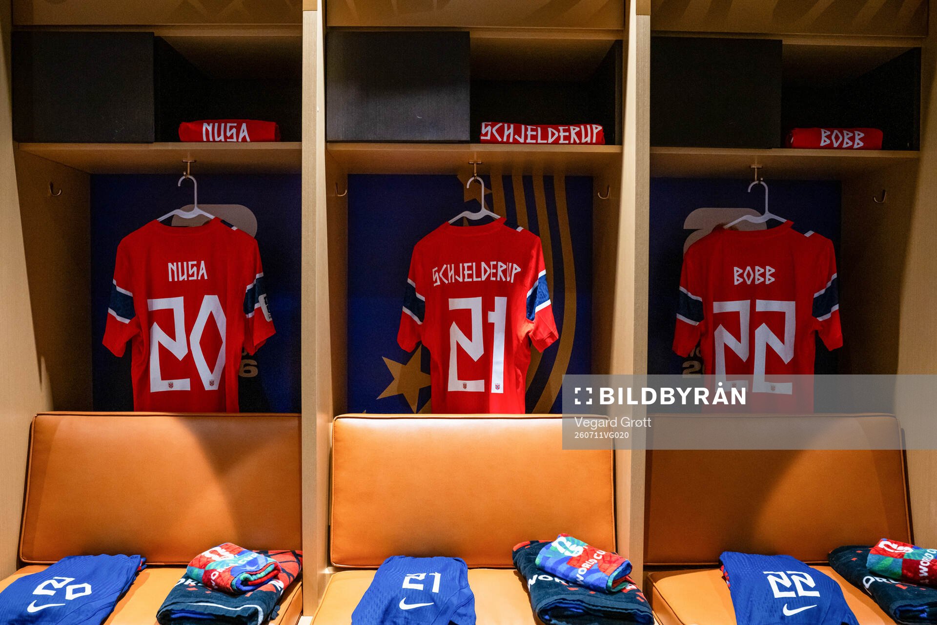 The kits of Antonio Nusa, Andreas Schjelderup and Oscar