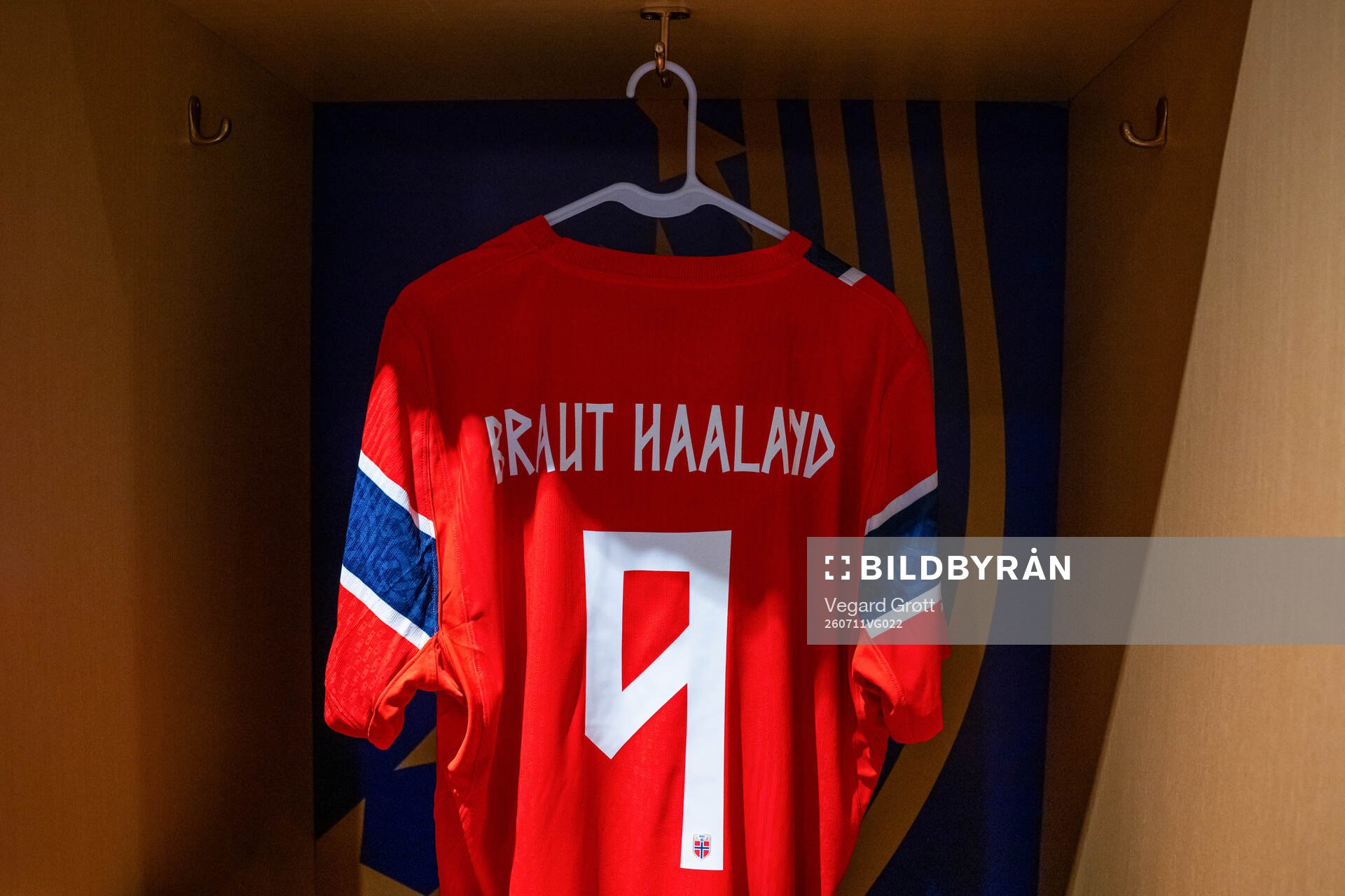 The kit of Erling Braut Haaland of Norway in the dressing