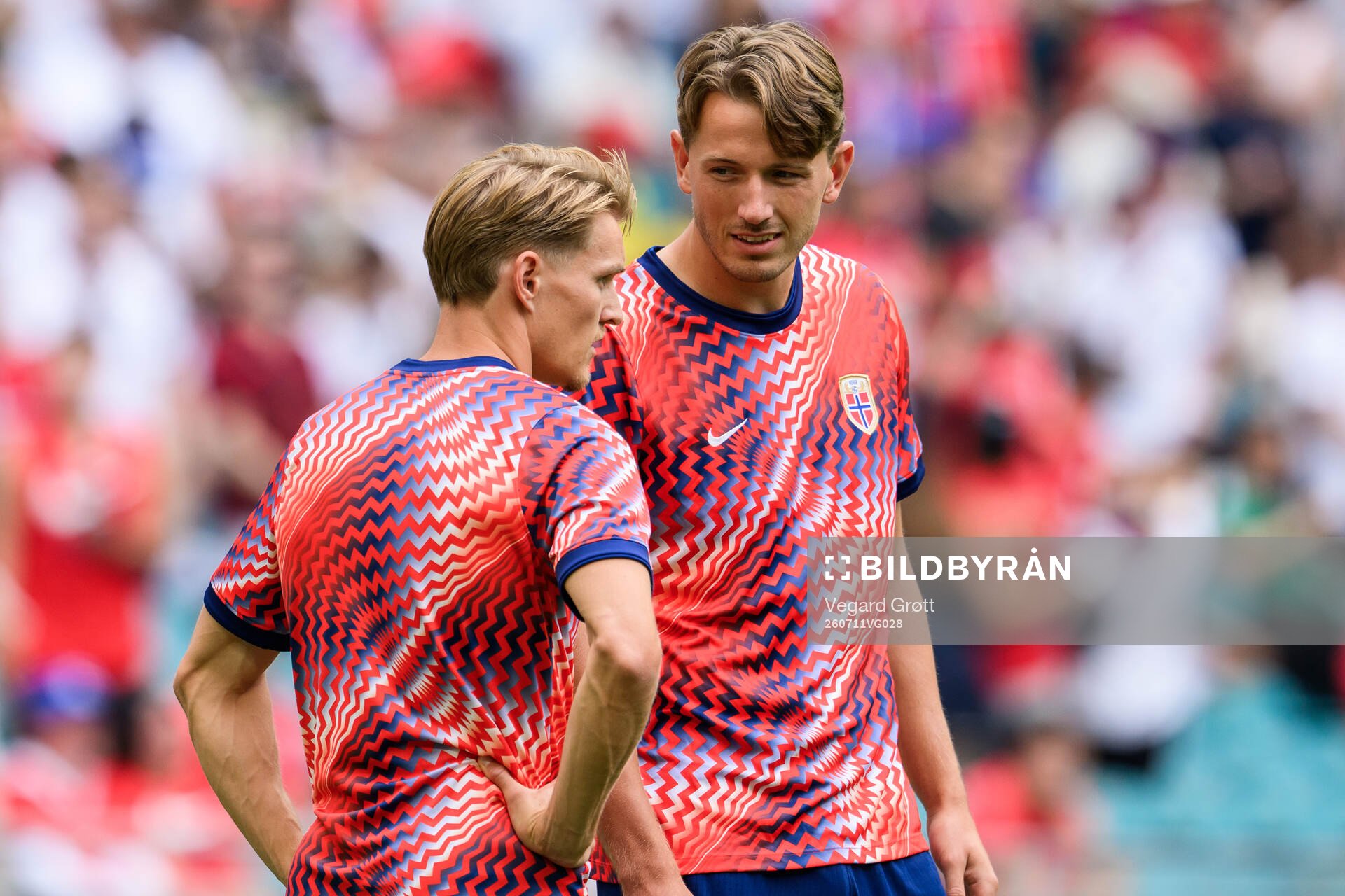 Martin Ødegaard and Sander Berge of Norway