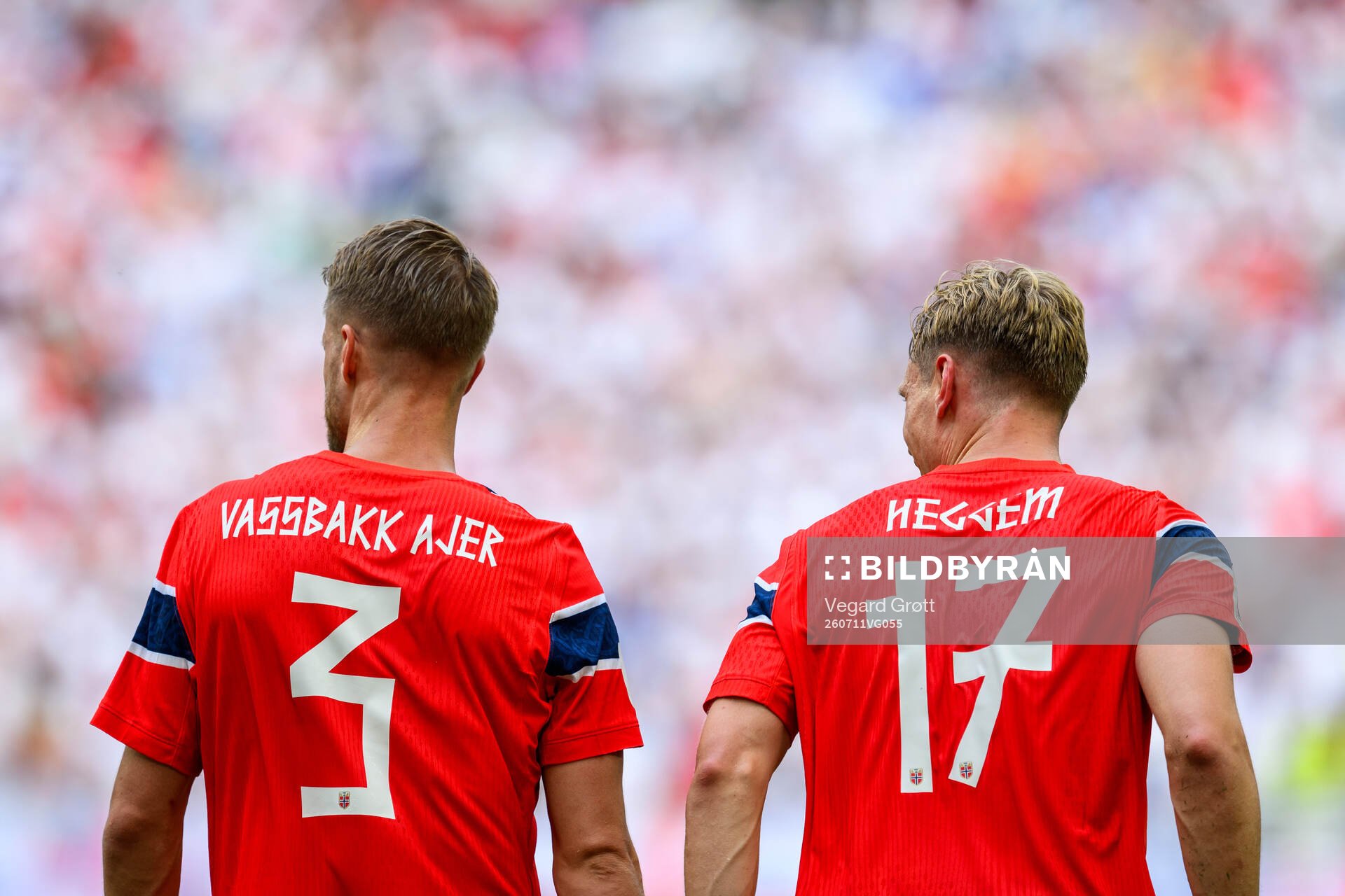 Kristoffer Ajer and Torbjørn Lysaker Heggem of Norway