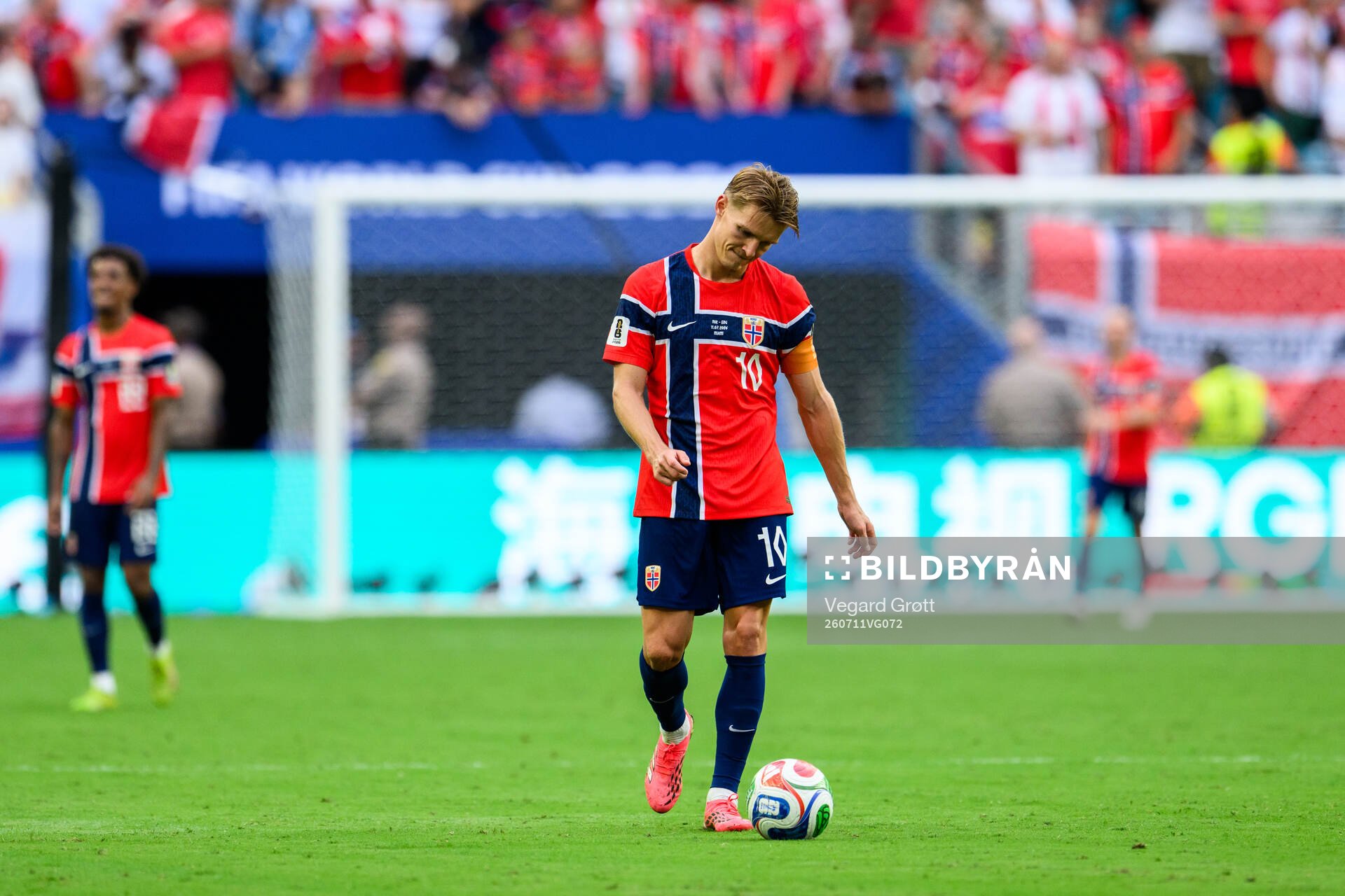 Martin Ødegaard of Norway looks dejected