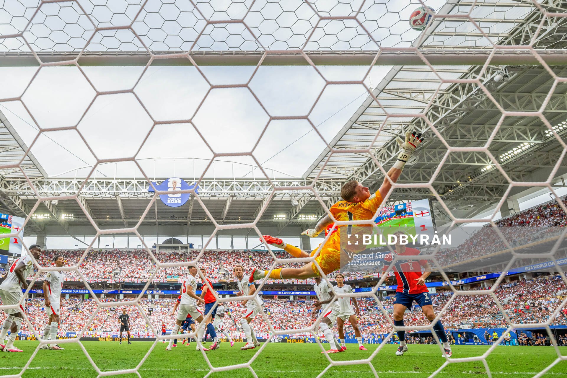 Kristoffer Ajer of Norway with an attempt