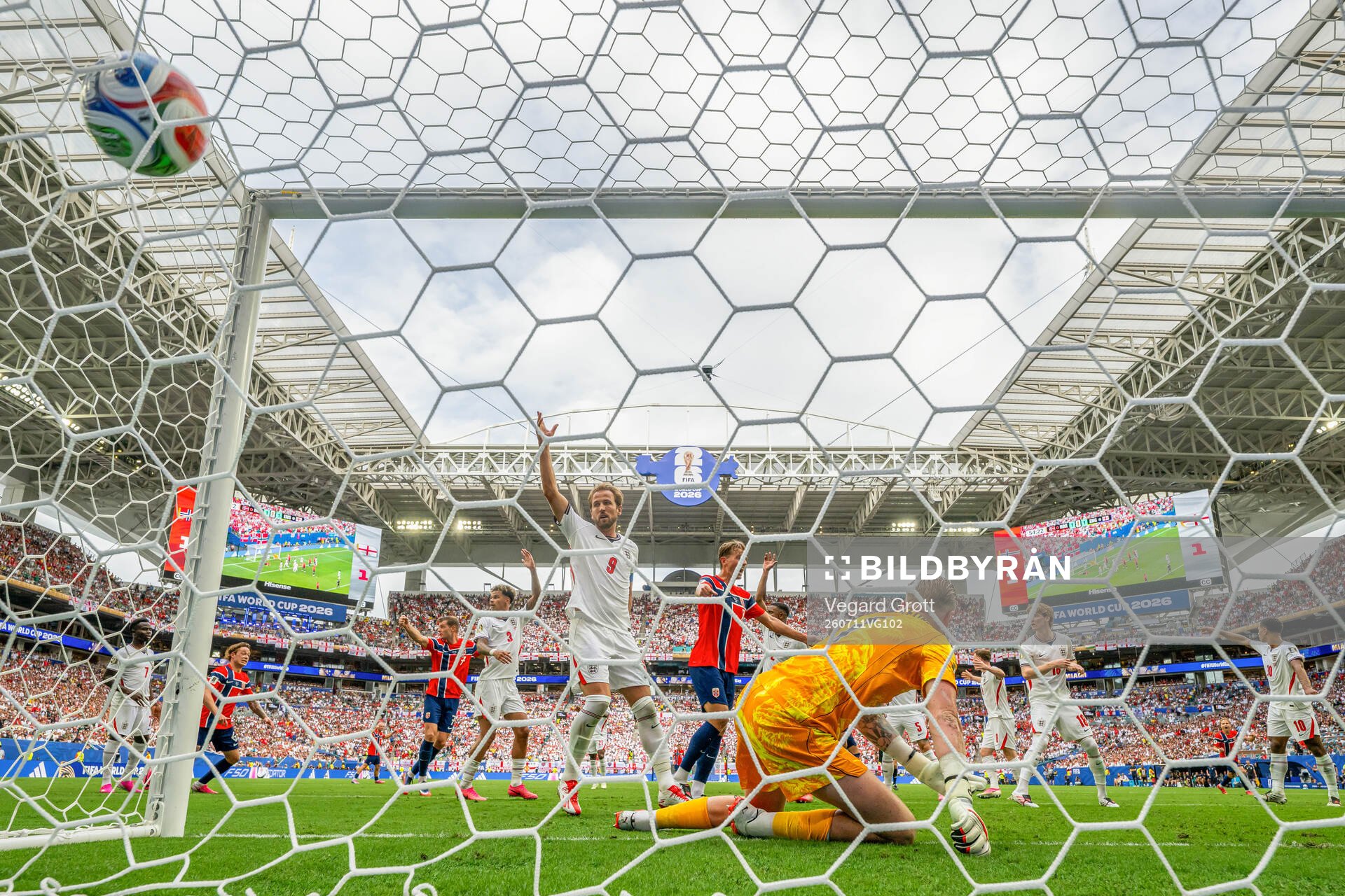 Harry Kane of England reacts