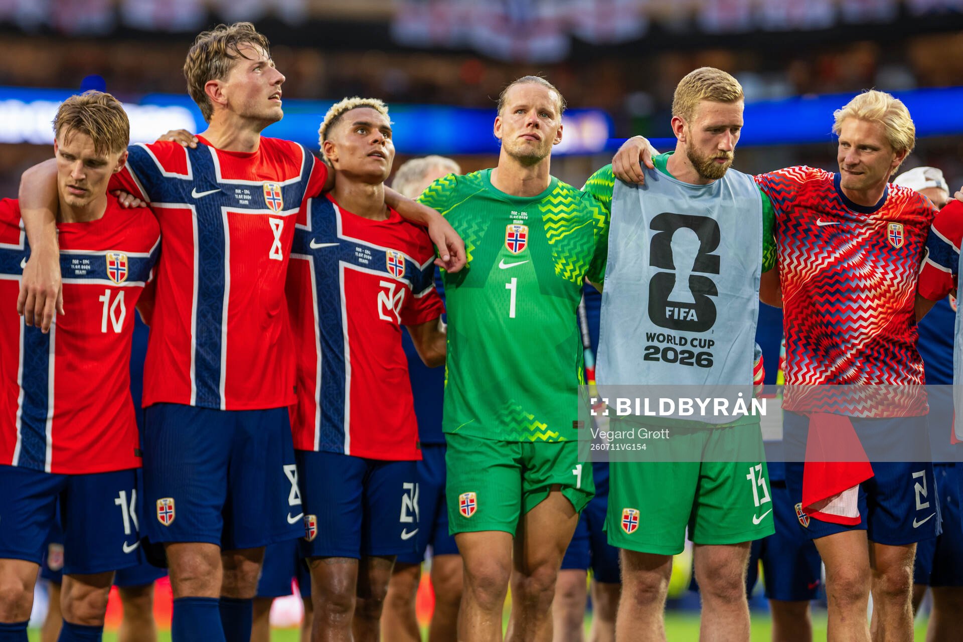 Sander Berge, Antonio Nusa, goalkeeper Ørjan Nyland,
