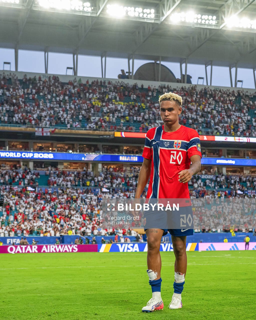 Antonio Nusa of Norway looks dejected