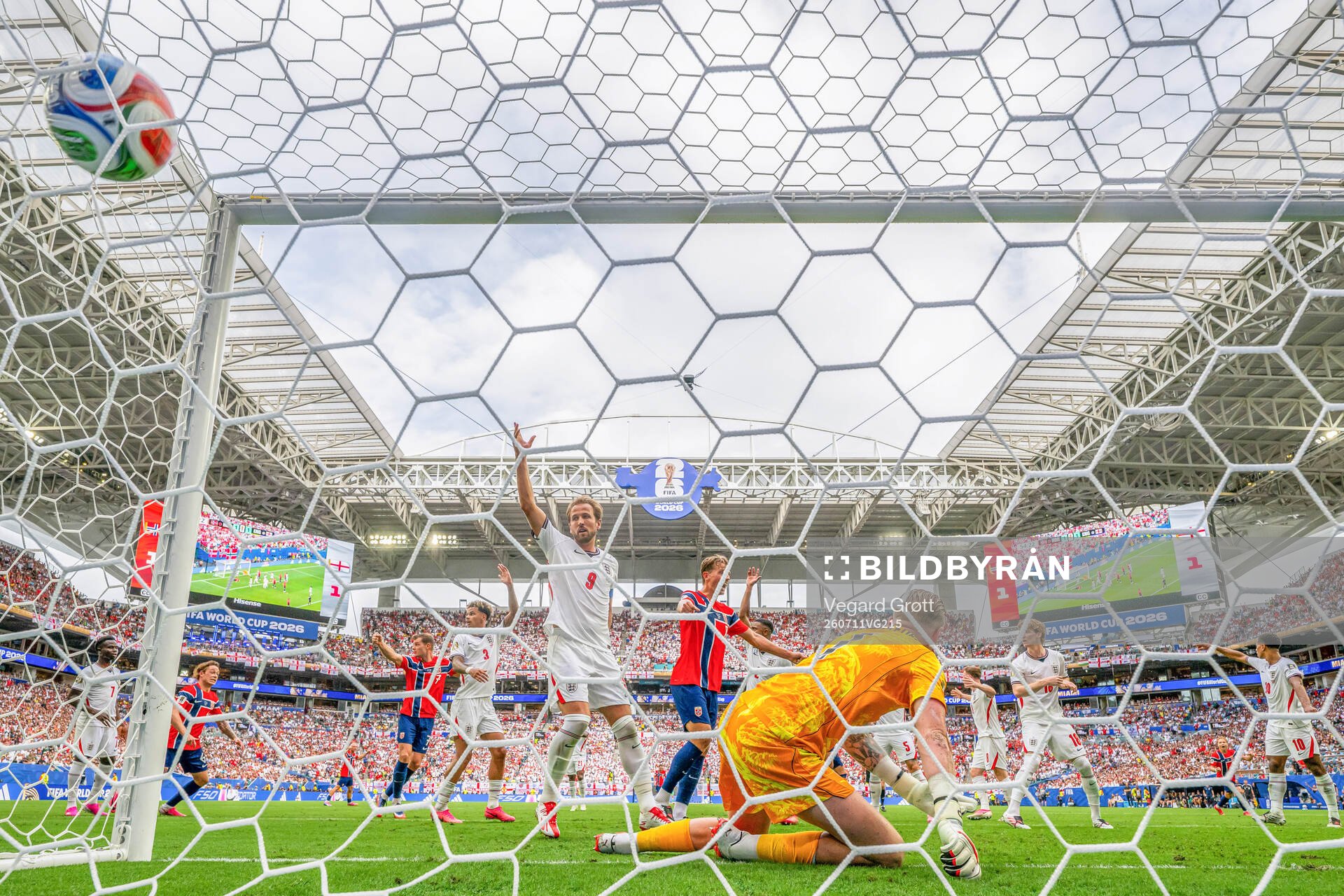 Harry Kane of England reacts