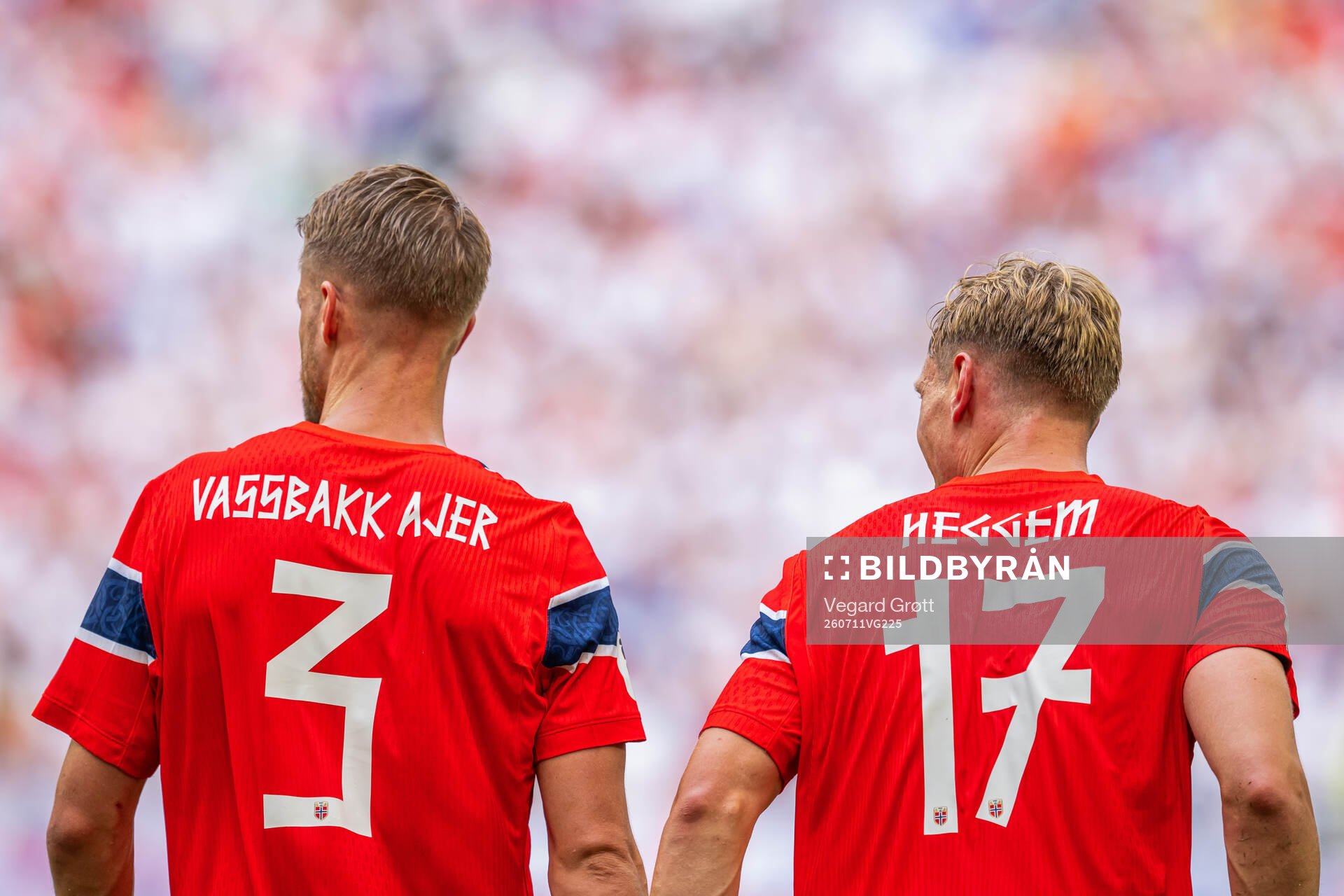 Kristoffer Ajer and Torbjørn Lysaker Heggem of Norway