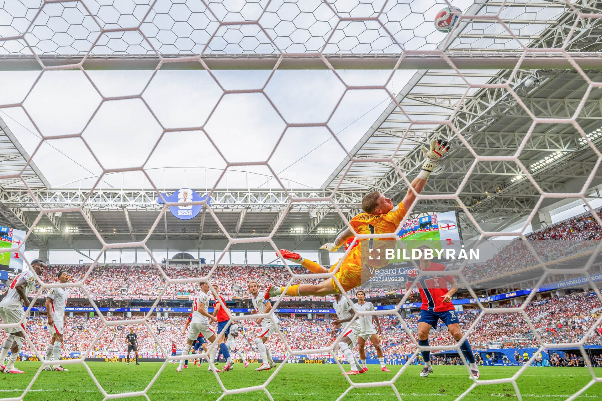 Kristoffer Ajer of Norway with an attempt