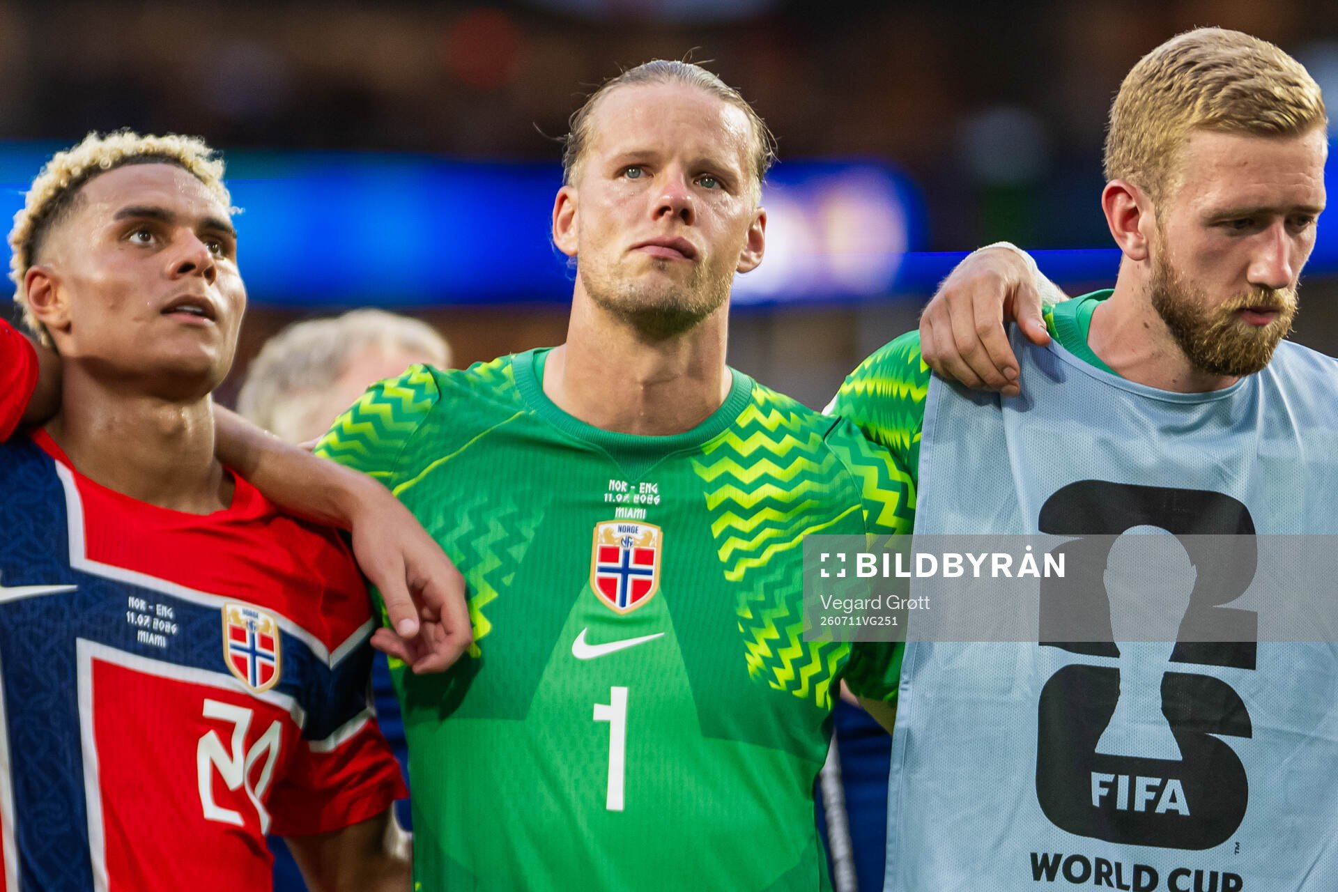 Goalkeeper Ørjan Nyland of Norway looks dejected