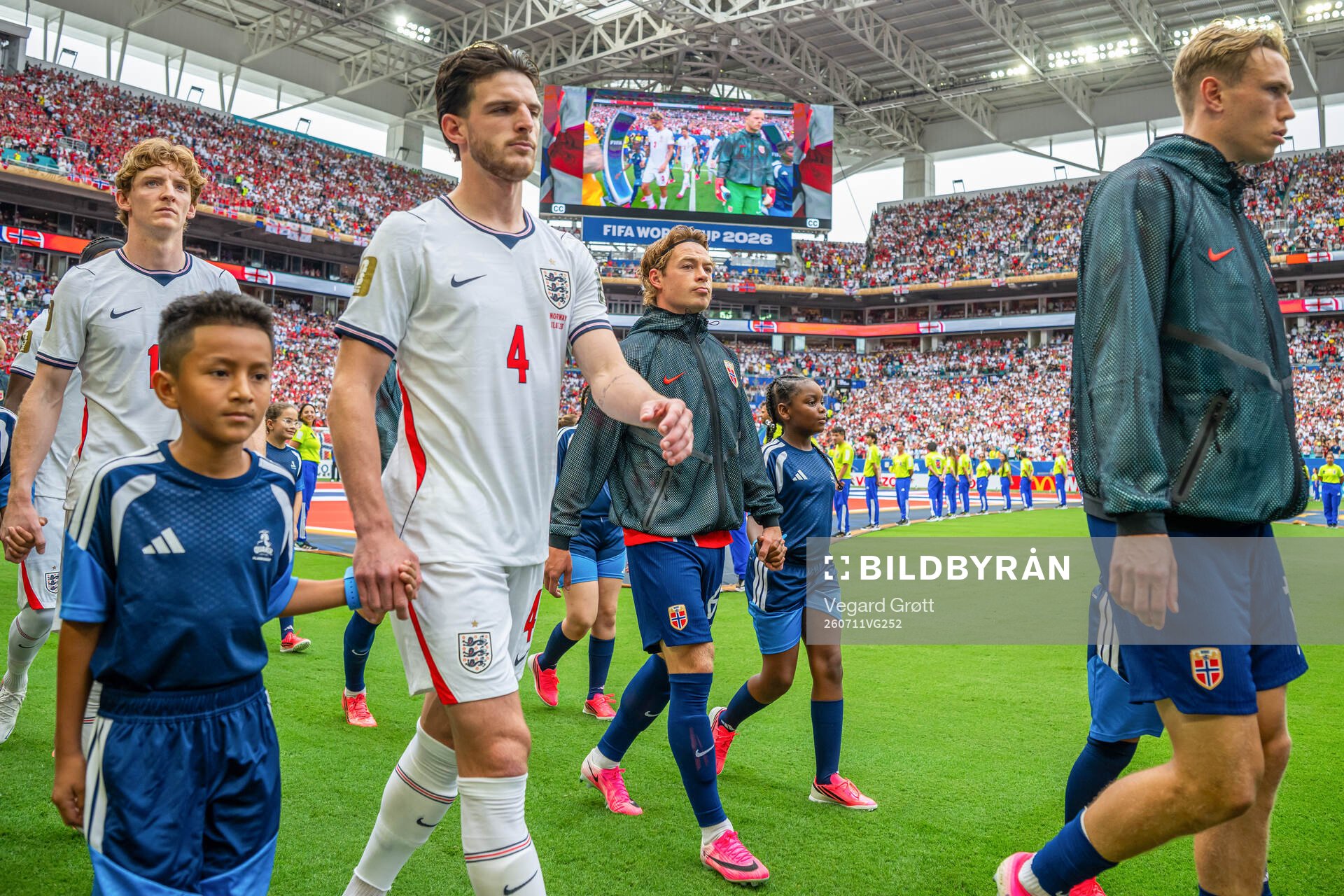 Patrick Berg of Norway enters the pitch