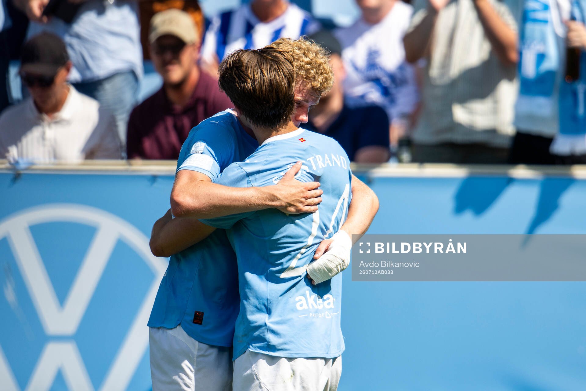 Malmö FFs Malte Frejd Pålsson och Oscar Sjöstrand jublar