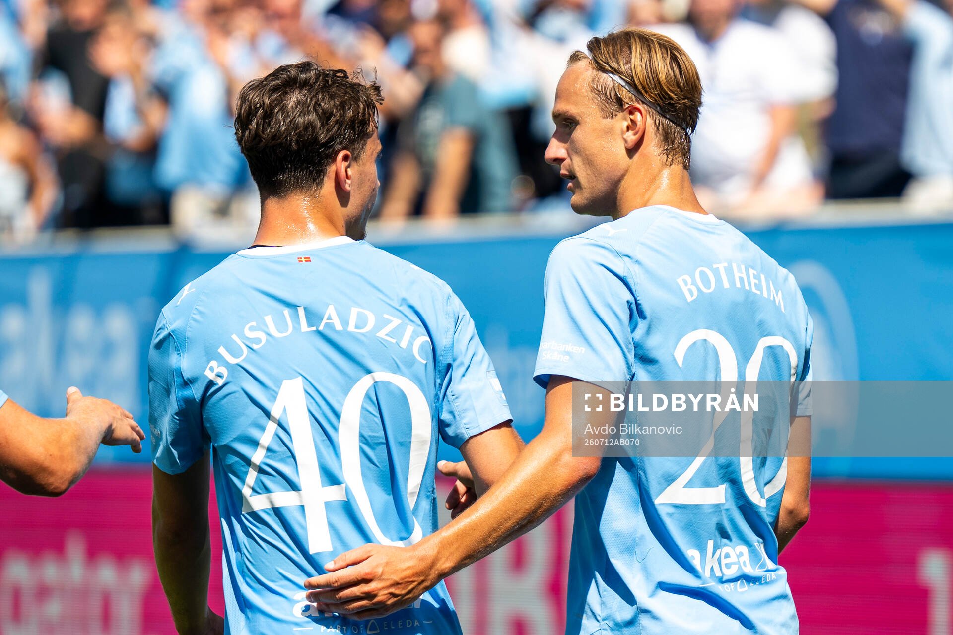 Malmö FFs Kenan Busuladzic och Erik Botheim