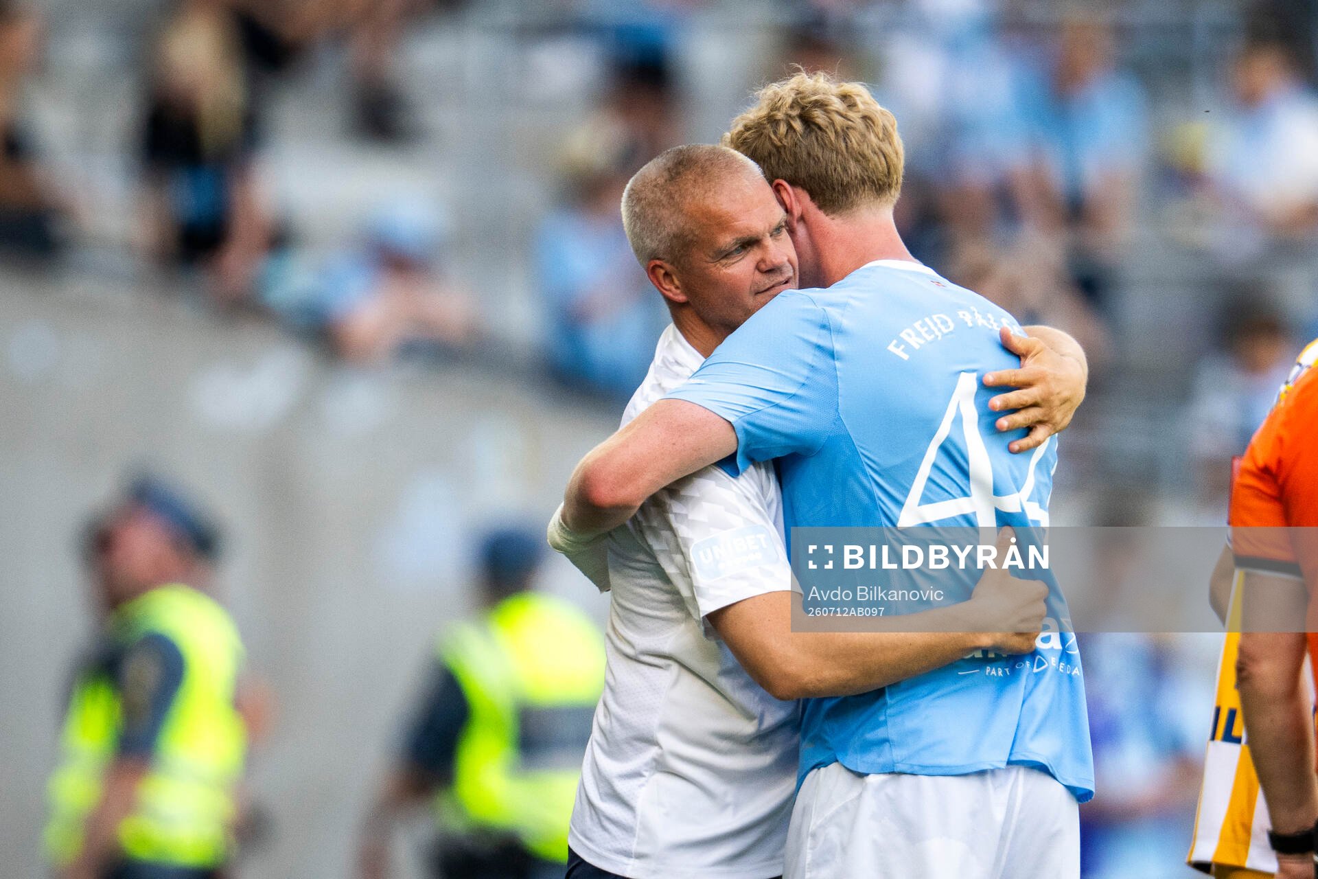Malmö FFs huvudtränare Gaute Helstrup och Malte Frejd