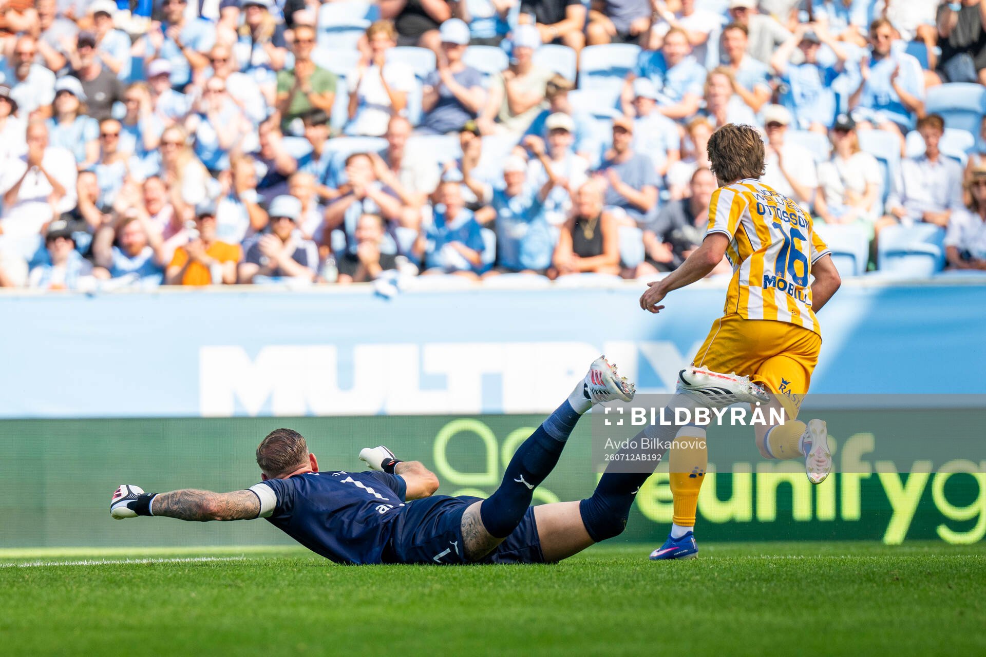 Malmö FFs målvakt Robin Olsen jublar