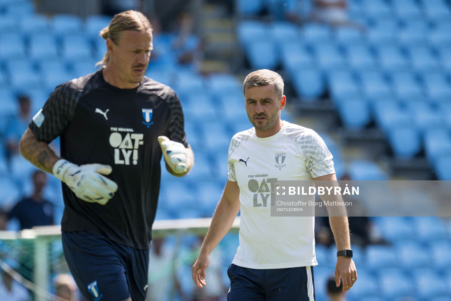 Malmö FFs målvakt Johan Dahlin och målvaktstränare