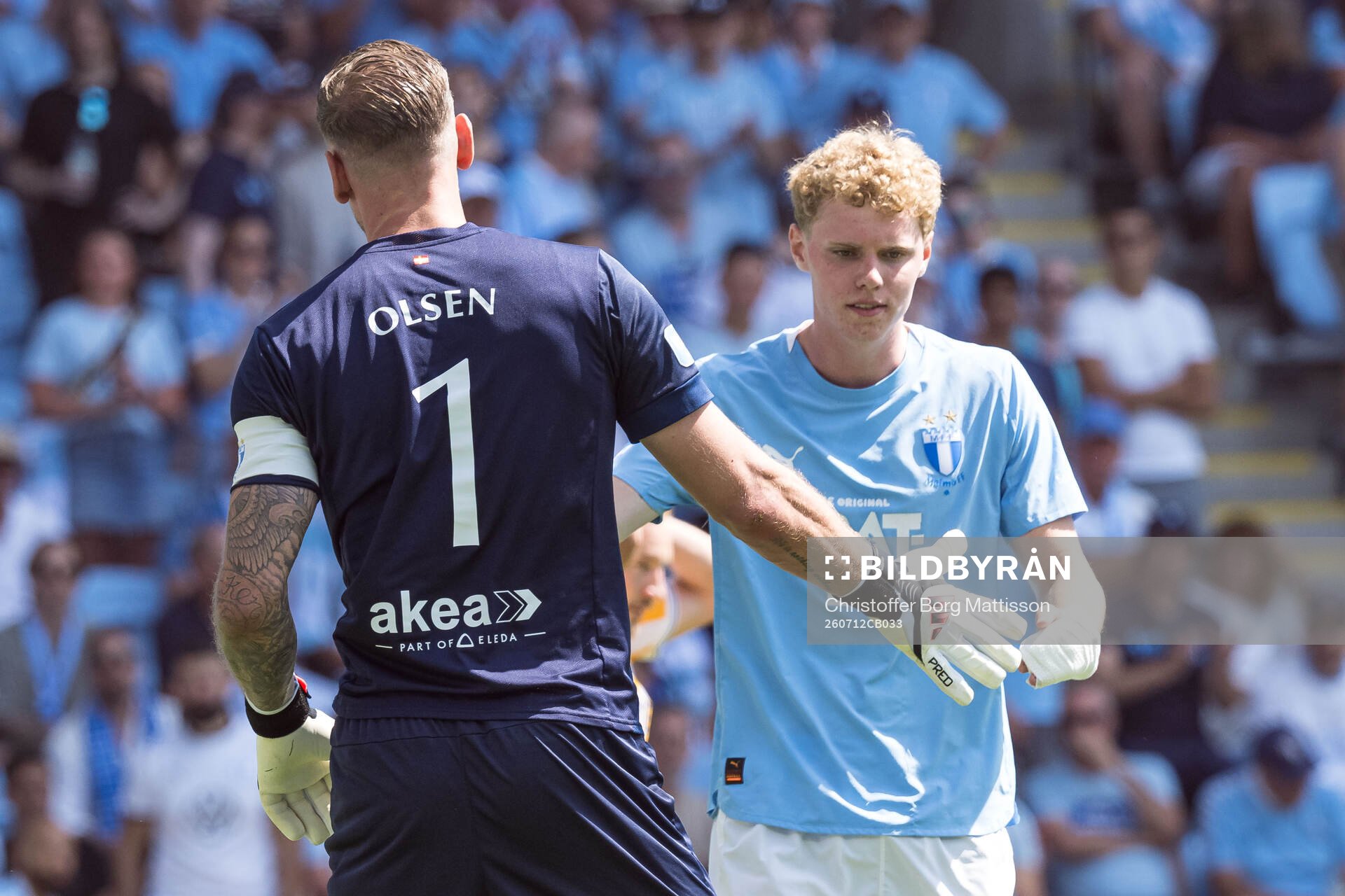 Malmö FFs målvakt Robin Olsen och Malte Frejd Pålsson