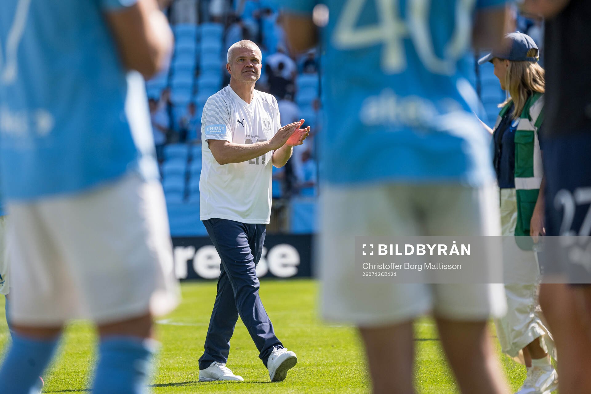 Malmö FFs huvudtränare Gaute Helstrup jublar