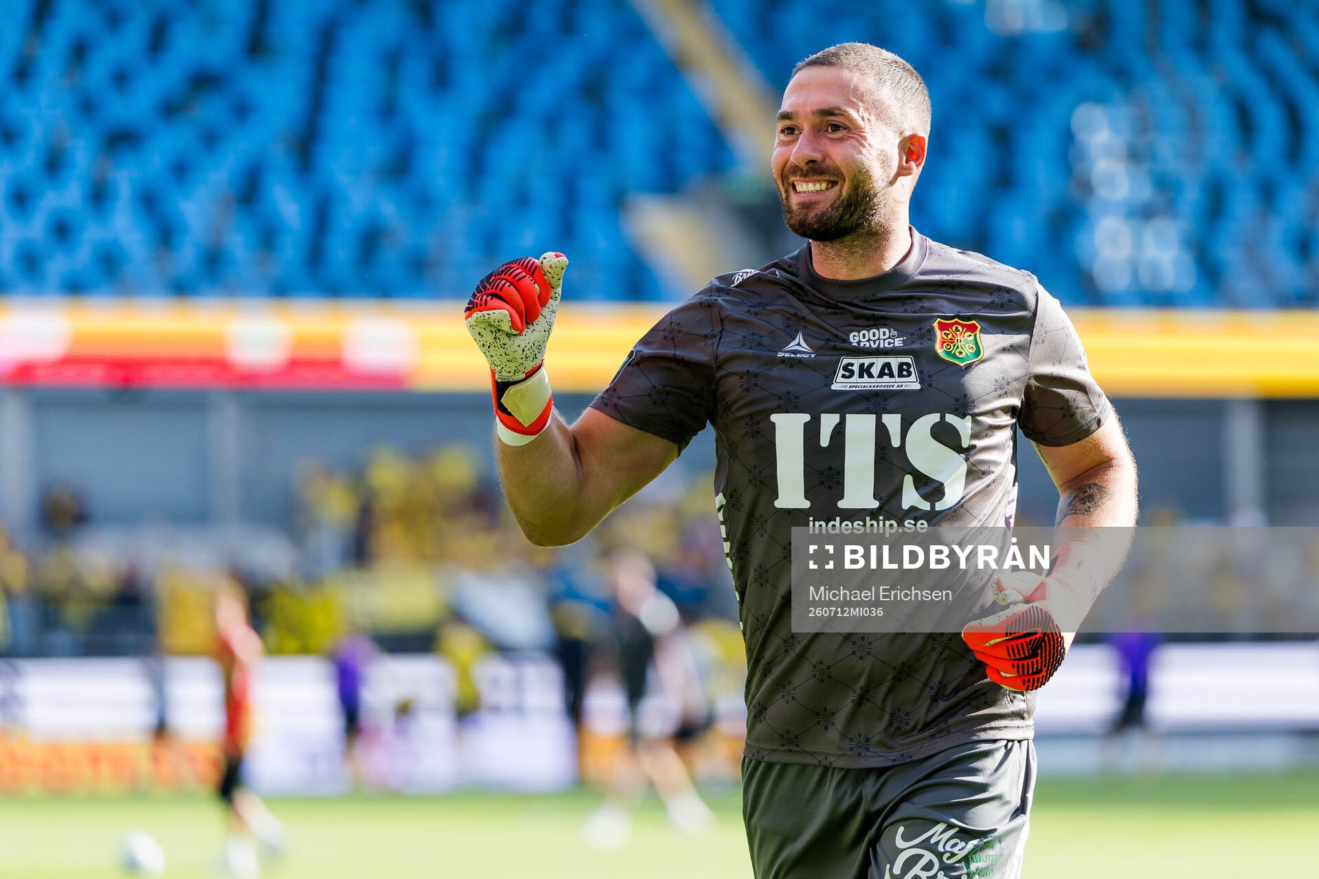 GAIS målvakt Mergim Krasniqi jublar