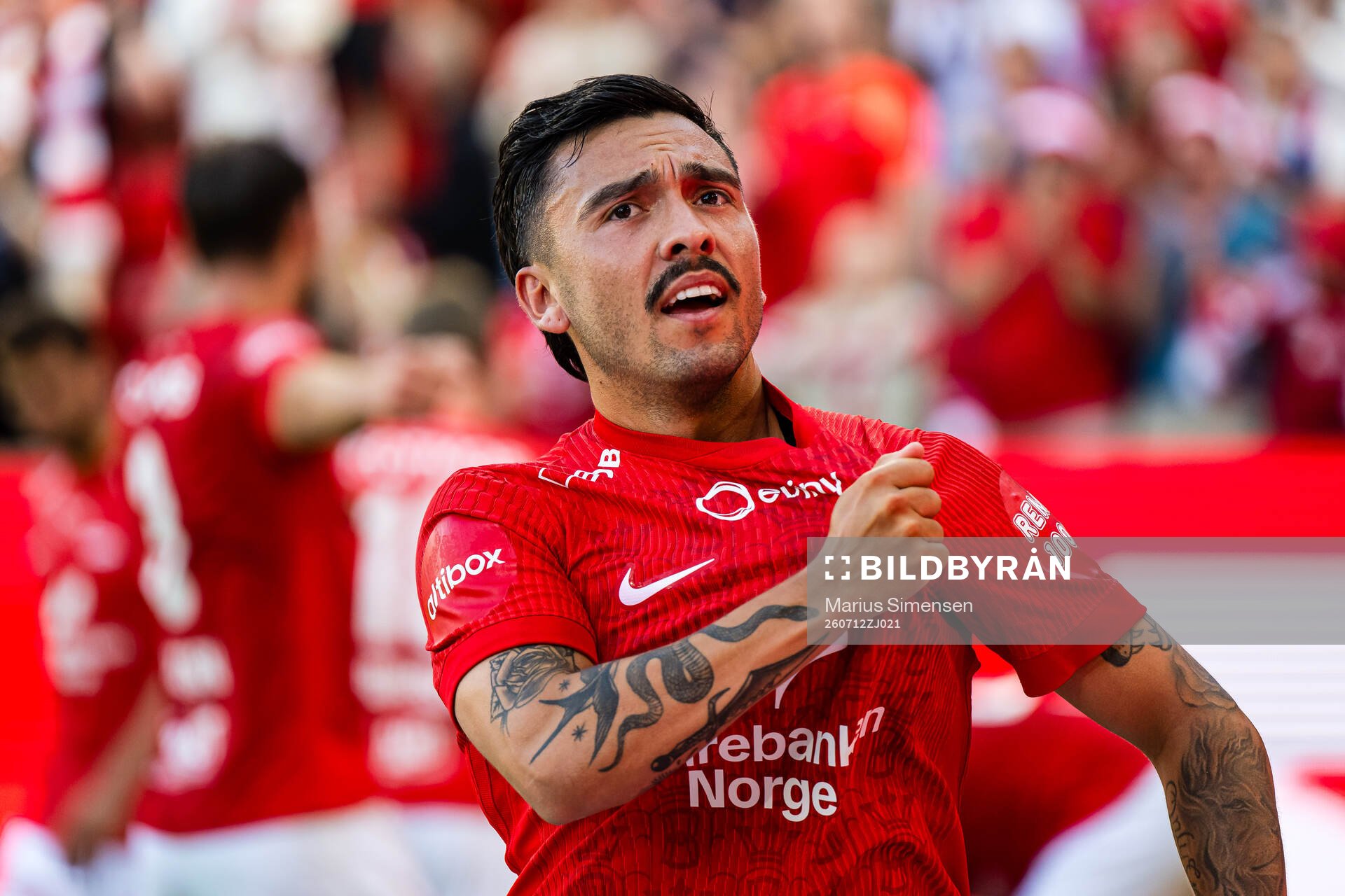 Niklas Castro of Brann celebrates