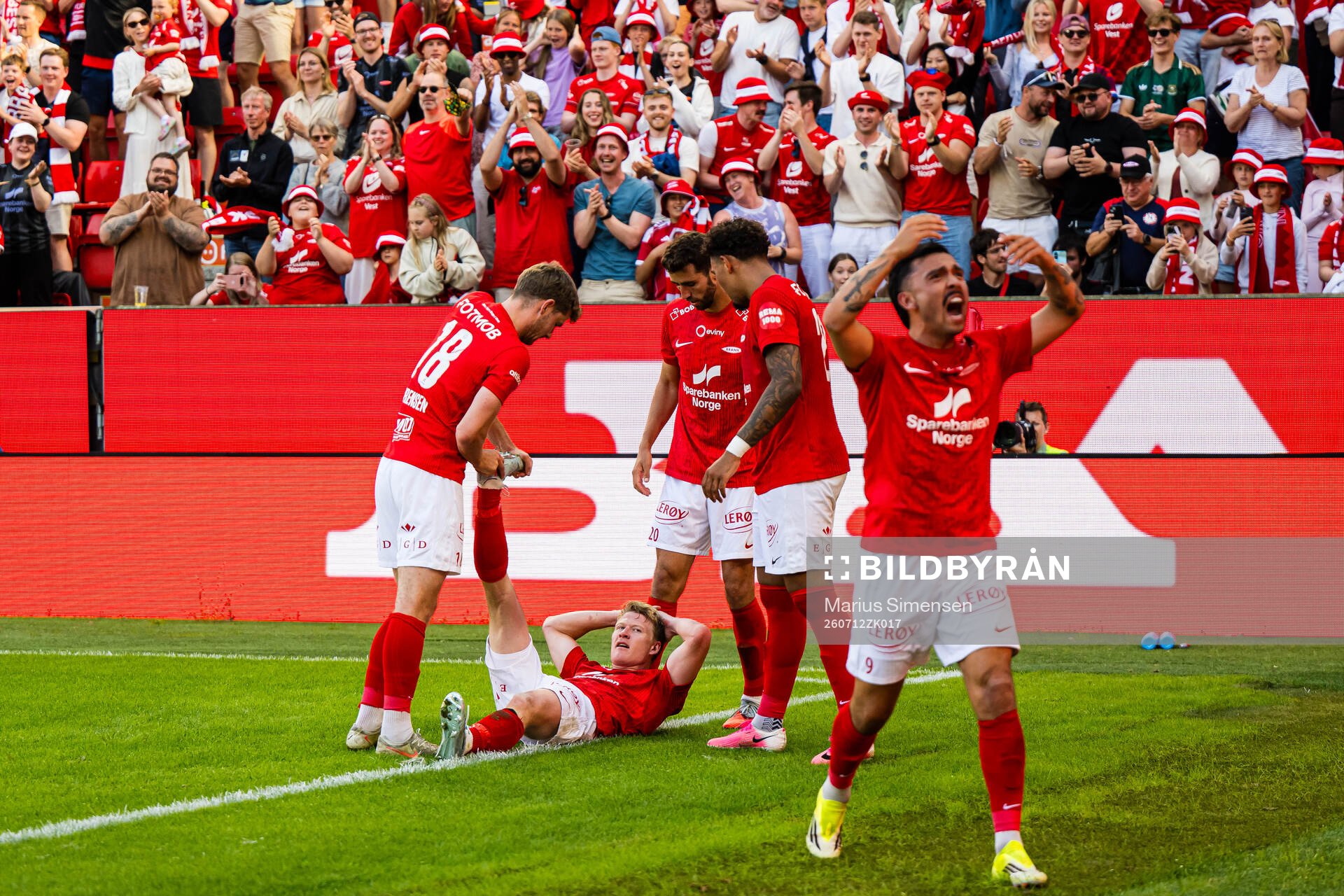 Kristian Eriksen of Brann celebrates