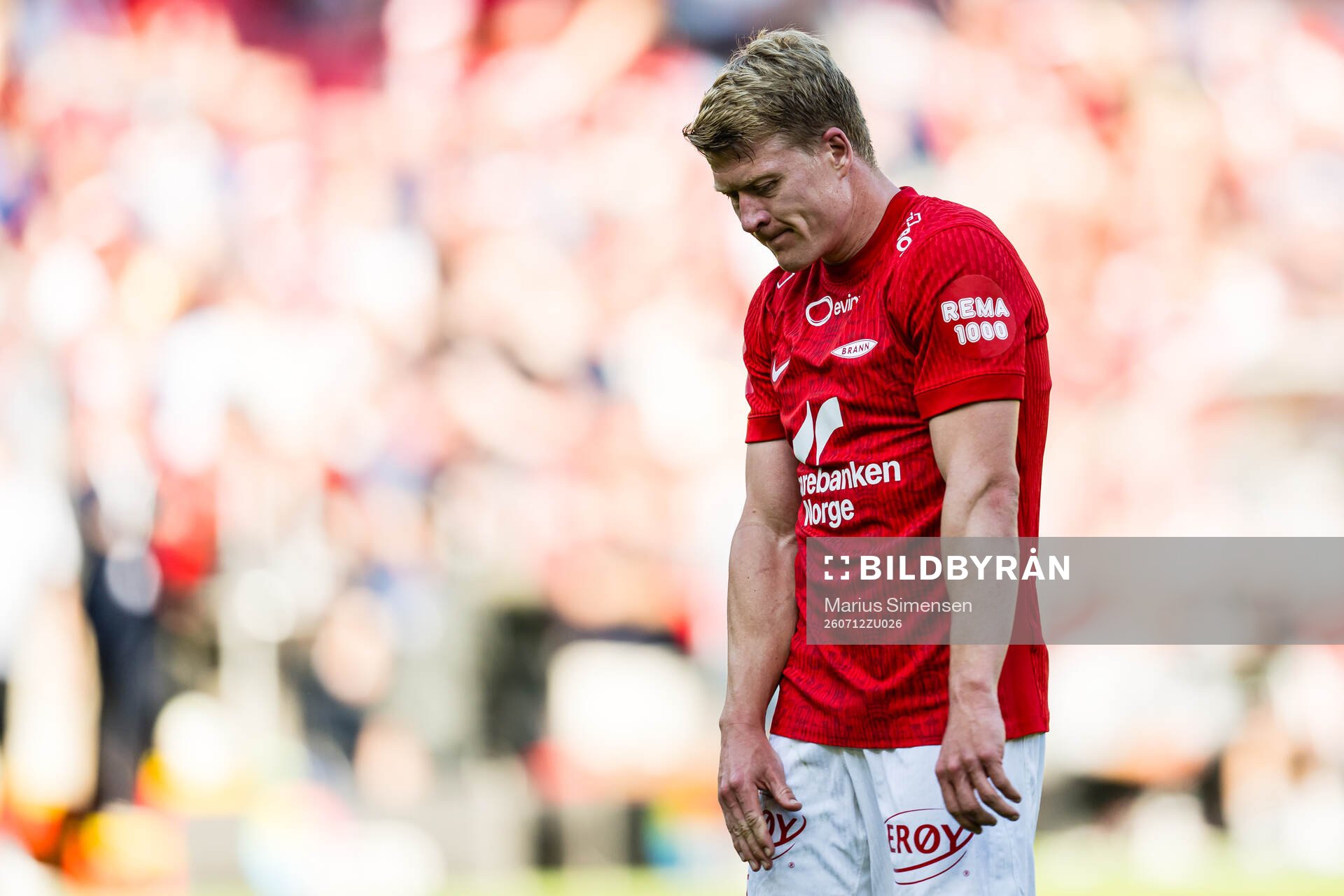 Kristian Eriksen of Brann looks dejected