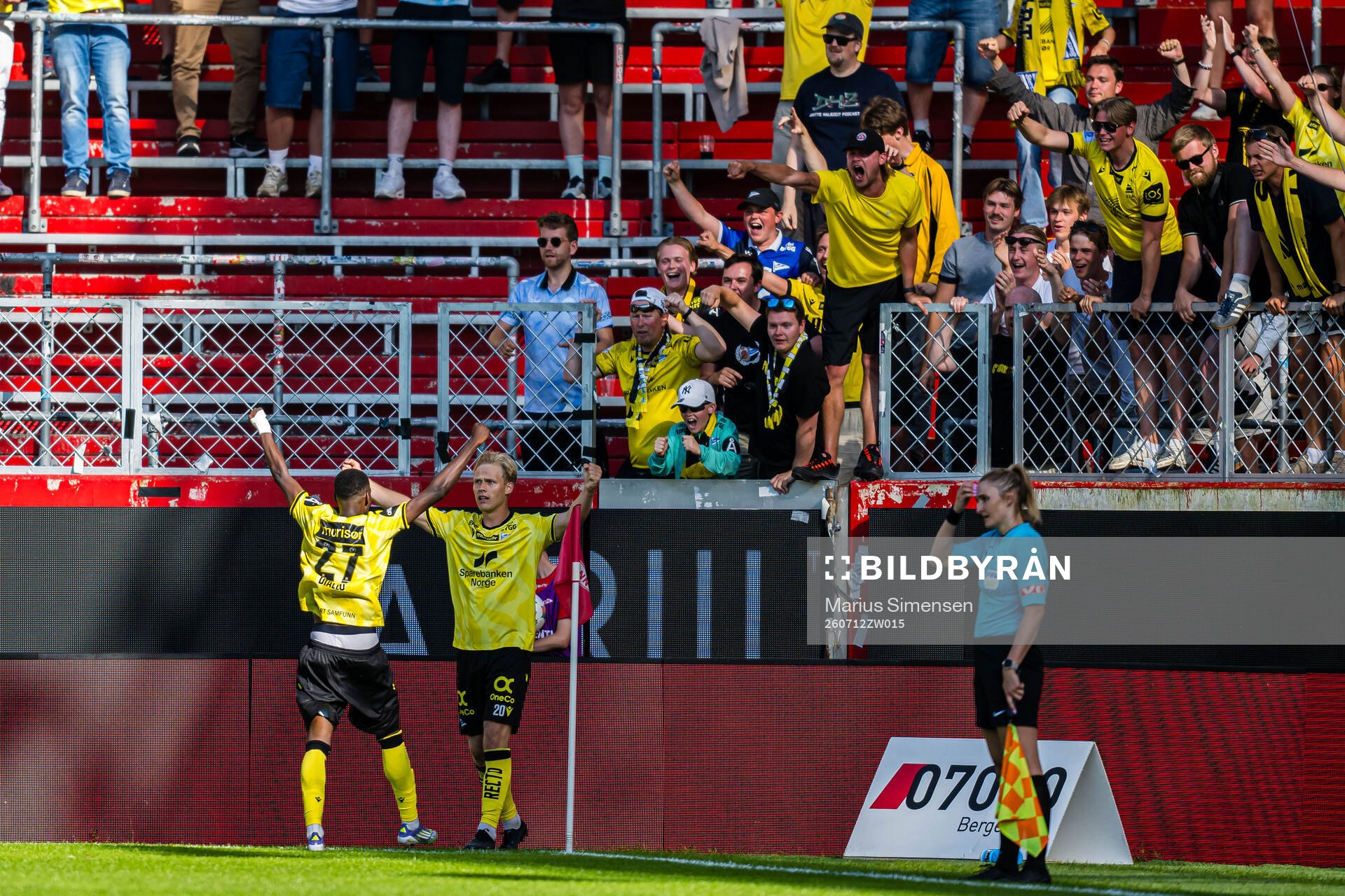 Håkon Holmefjord Lorentzen of Start celebrates