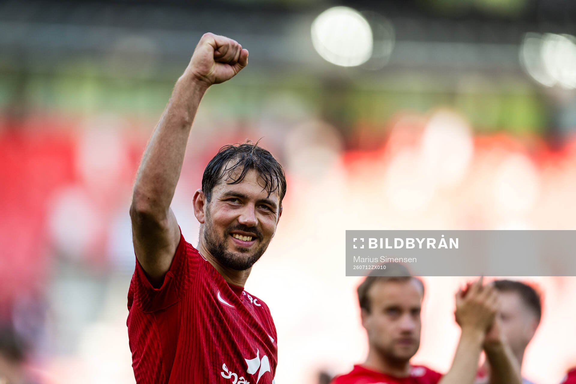Fredrik Pallesen Knudsen of Brann celebrates