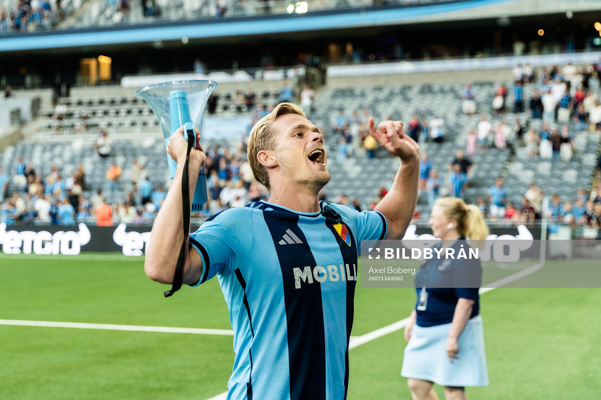 Djurgårdens Hampus Finndell jublar