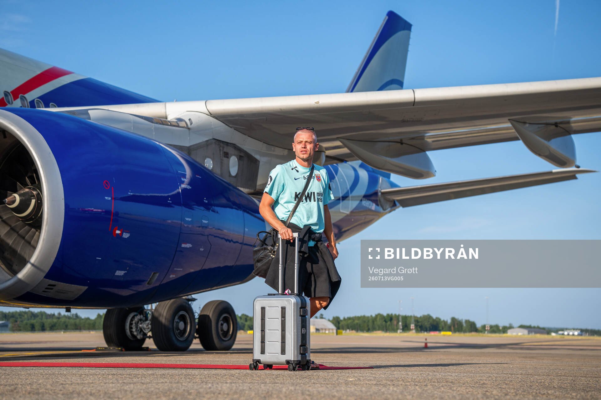 Julian Ryerson of Norway arrives at Oslo Lufthavn