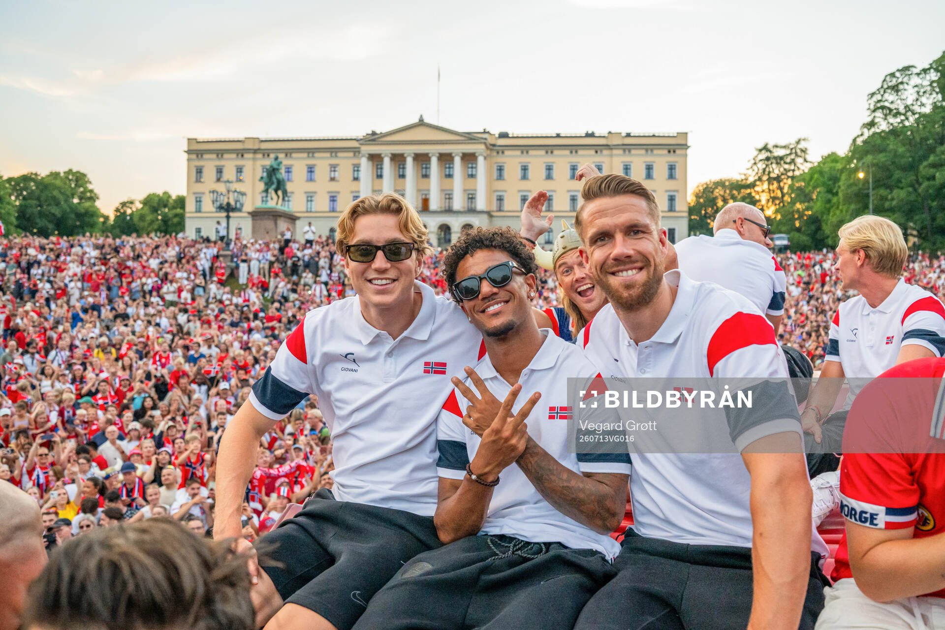 Kristian Thorstvedt, Oscar Bobb and Kristoffer Ajer of