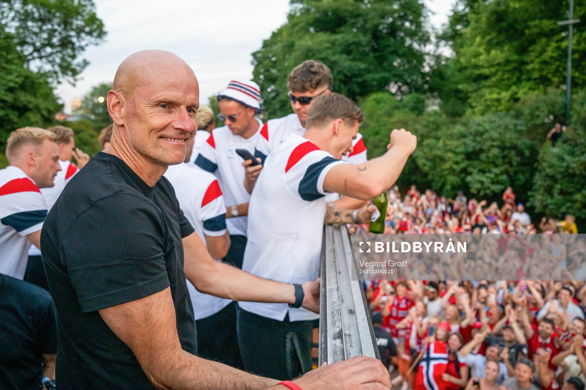 Ståle Solbakken, head coach of Norway, at a team reception