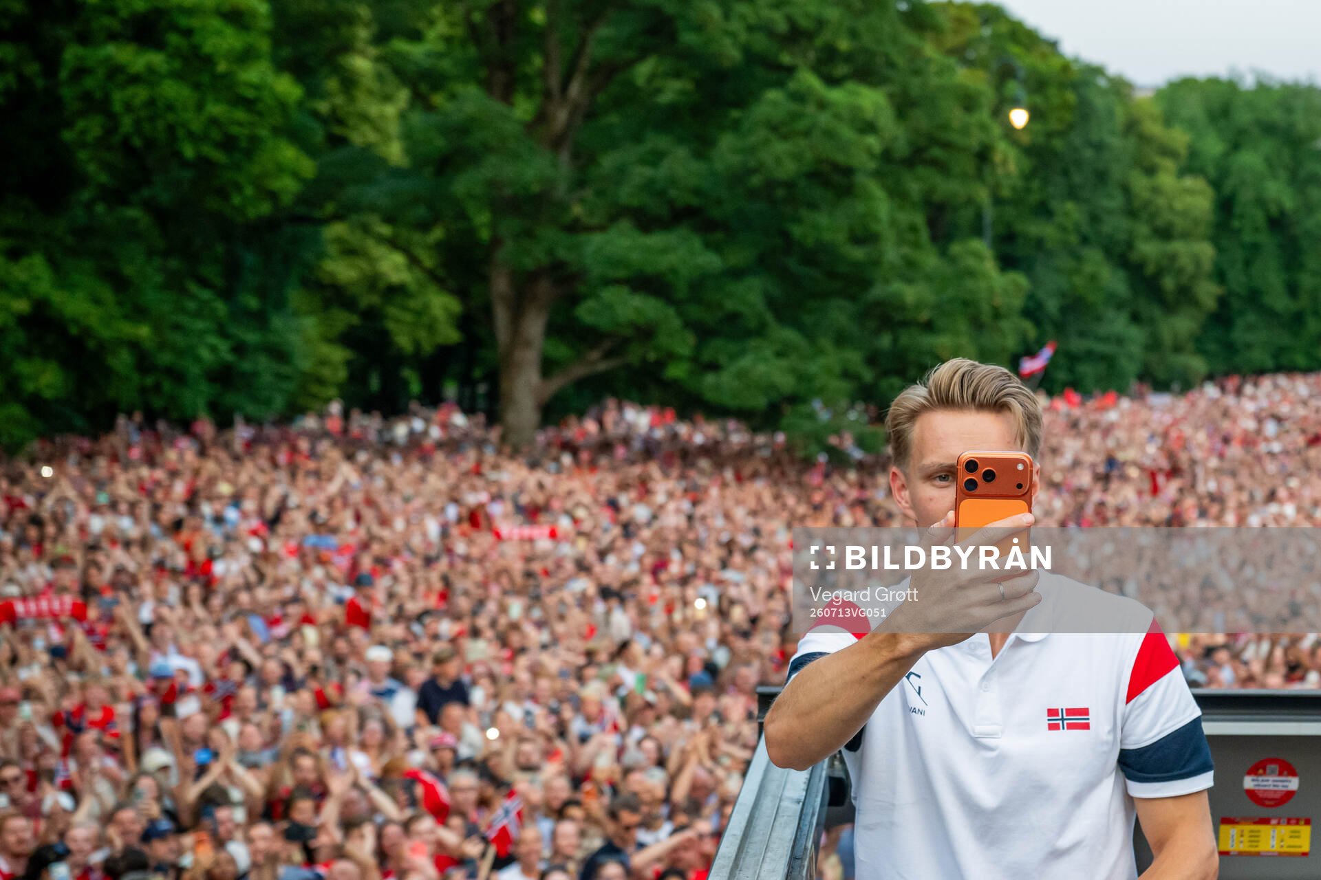 Martin Ødegaard of Norway at a team reception