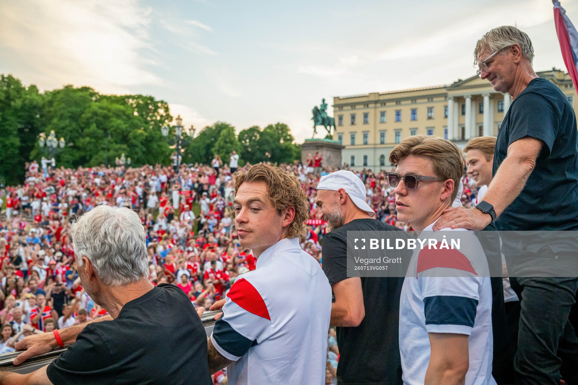 Patrick Berg and Jens Petter Hauge of Norway at a team