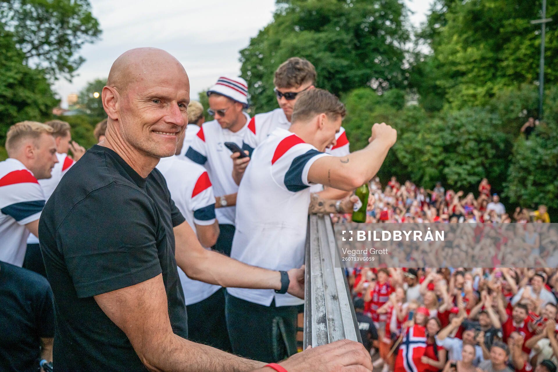 Ståle Solbakken, head coach of Norway, at a team reception
