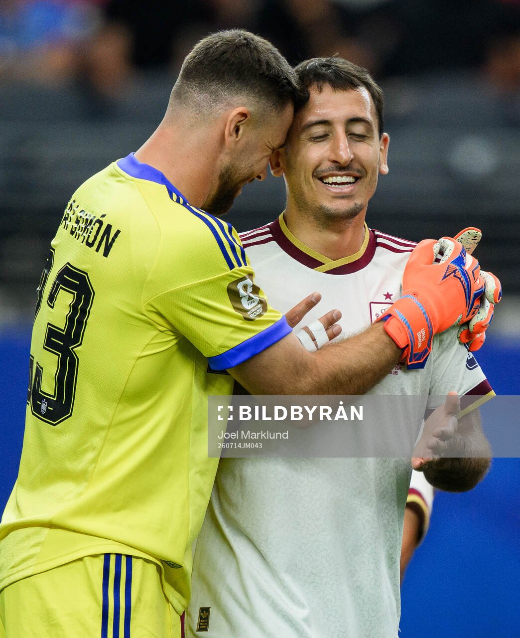 goalkeeper Unai Simon and Mikel Oyarzabal of Spain